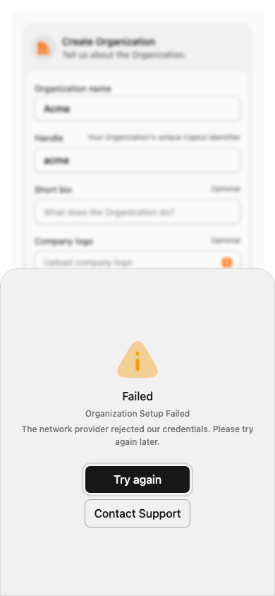 Mobile Organization credential refusal