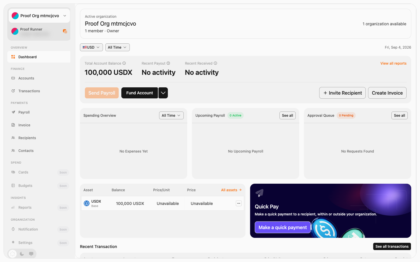 Desktop Organization dashboard